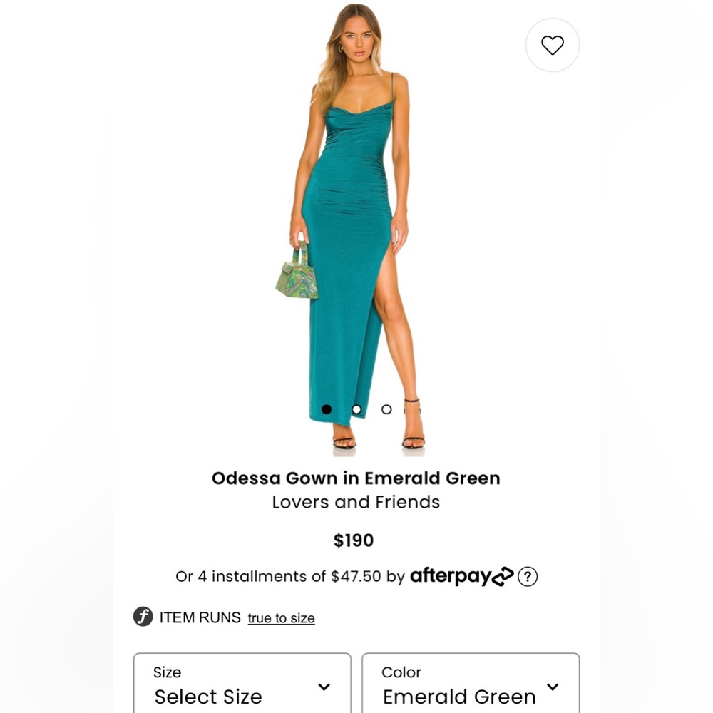 Emerald Green Lovers+Friends Revolve Maxi Dress